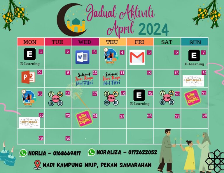 Colorful Cute Doodle Planner 2024 January Monthly Calendar